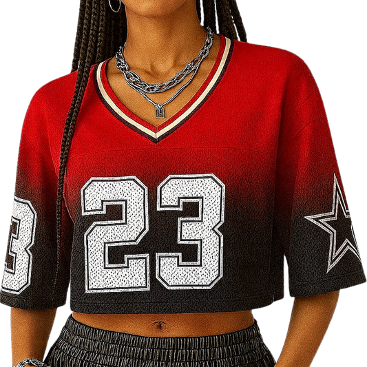 Camiseta Crop Difuminado Rojo