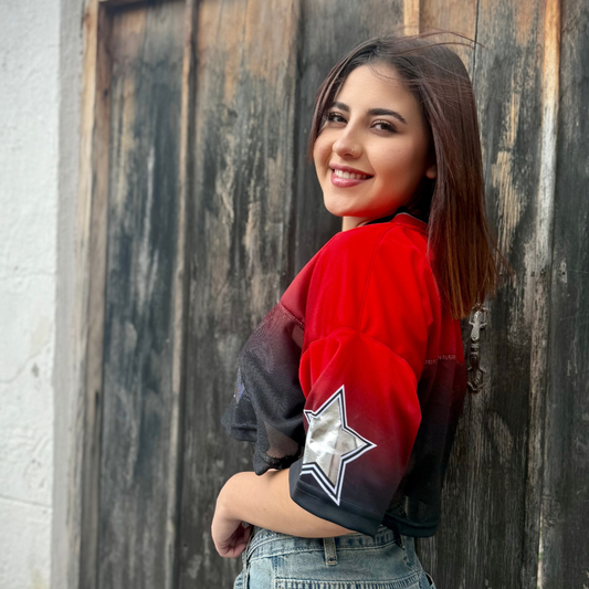 Camiseta Crop Difuminado Rojo