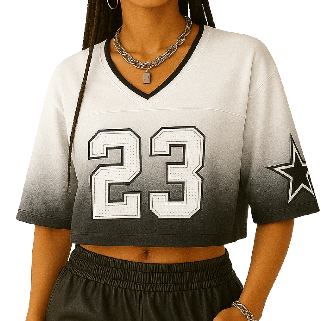 Camiseta Crop Difuminado Gris