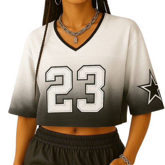 Camiseta Crop Difuminado Gris