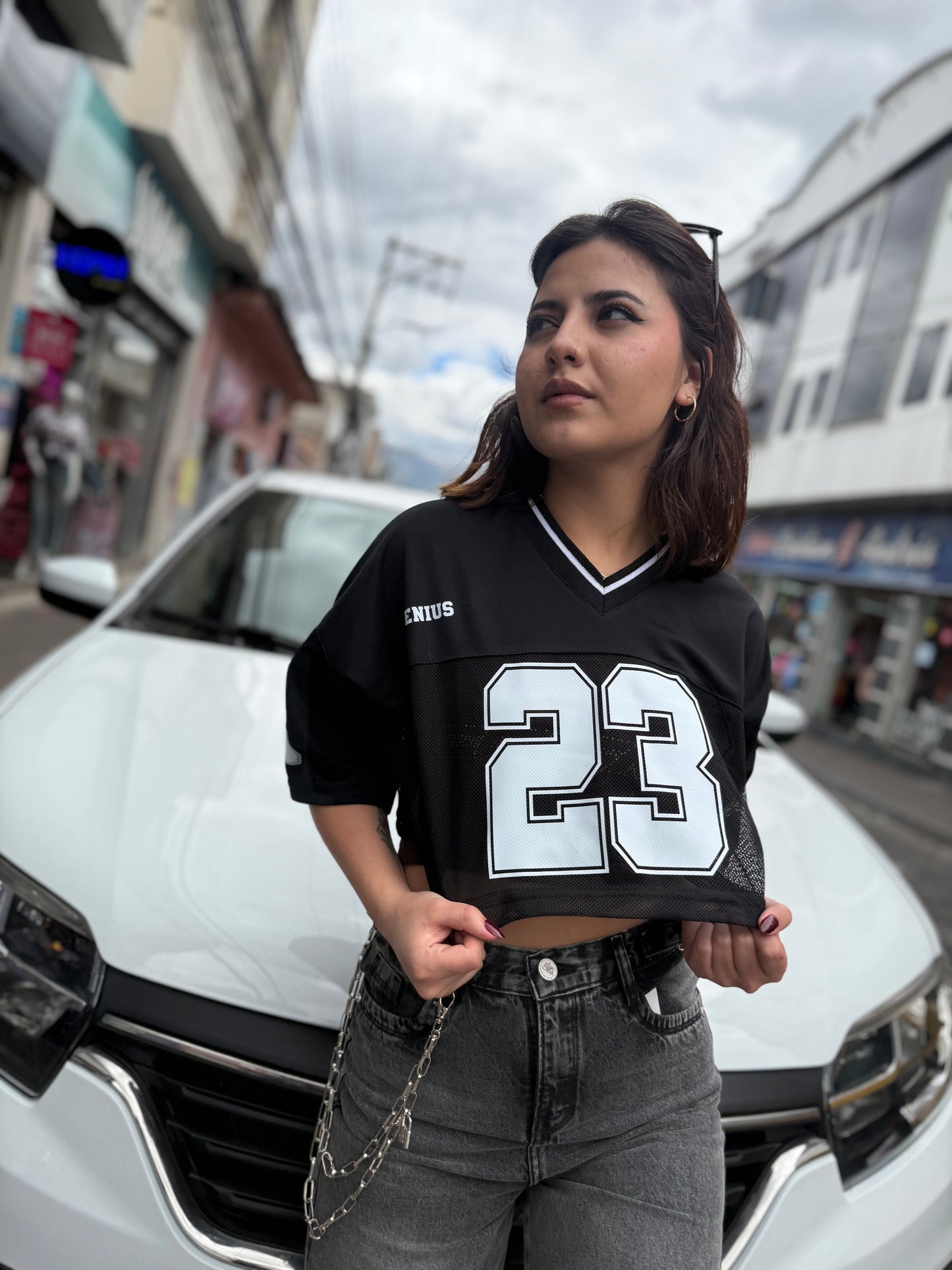 Camiseta Crop Jersey GENIUS